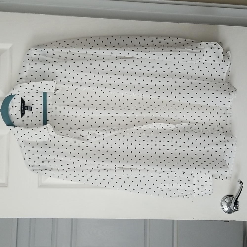 Talbot Tunic blouse Size Large White with Black polka dots